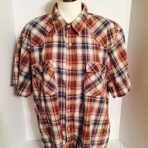 Bullhead Western Plaid Size XXL Short Sleeve Shirt
